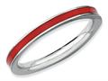 Stackable Expressions Sterling Silver Red Enameled 2.25mm Stackable Ring qsk143