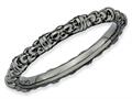 Stackable Expressions Sterling Silver Black-plated Cable Stackable Ring qsk209