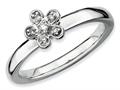 Stackable Expressions Sterling Silver Flower Rough Diamond Stackable Ring qsk336