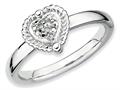 Stackable Expressions Sterling Silver Heart Rough Diamond Stackable Ring qsk343