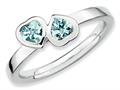 Stackable Expressions Sterling Silver Aquamarine Double Heart Stackable Ring qsk400q