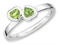 Stackable Expressions Sterling Silver Peridot Double Heart Stackable Ring qsk405
