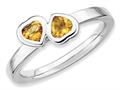 Stackable Expressions Sterling Silver Citrine Double Heart Stackable Ring qsk408