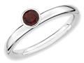 Stackable Expressions Sterling Silver High 4mm Round Garnet Stackable Ring qsk458