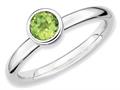 Stackable Expressions Sterling Silver Low 5mm Round Peridot Stackable Ring qsk515