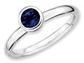 Stackable Expressions Sterling Silver Low 5mm Round Created Blue Sapphire Stackable Ring qsk516