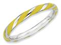 Stackable Expressions Sterling Silver Twisted Yellow Enameled 2.4 x 2.0mm Stackable Ring qsk548