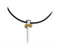 Sentimental Expressions(tm) Sterling Silver and Gold Plated No Greater Love Nail 18 Inch Rubber Necklace qsx113