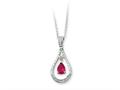 Sentimental Expressions(tm) Sterling Silver July CZ Stone Never Forget Tear 18 Inch Birth Month Necklace qsx186