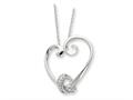 Sentimental Expressions(tm) Sterling Silver and CZ Loveknots 18 Inch Heart Necklace qsx212