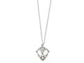 Sentimental Expressions(tm) Sterling Silver Antiqued Two Hearts, One Love 18 Inch Heart Necklace qsx221