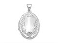 FJC Finejewelers 14k White Gold 21mm Oval Leaf Floral Scroll Border H/eng Locket Pendant Necklace 18 inch chain included xl534