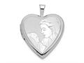 FJC Finejewelers 14k 20mm White Gold Mother And Child Heart Locket Pendant Necklace 18 inch chain included xl609