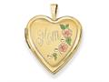 FJC Finejewelers 14k 20mm Enamel Flowers Mom Heart Locket Pendant Necklace 18 inch chain included xl612