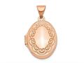 FJC Finejewelers 14k Rose Gold 17mm Scroll Oval Locket Pendant Necklace 18 inch chain included xl669