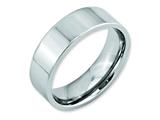 <b>Engravable</b> Chisel Cobalt Flat Polished 7mm Wedding Band style: CC22