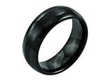 <b>Engravable</b> Chisel Ceramic Black 8mm Brushed And Polished Wedding Band style: CER12