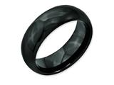 <b>Engravable</b> Chisel Black Ceramic 8mm Polished Wedding Band style: CER41
