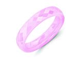<b>Engravable</b> Chisel Ceramic Pink 4mm Faceted Polished Wedding Band style: CER47