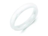 <b>Engravable</b> Chisel Ceramic White 4mm Polished Wedding Band style: CER50