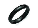 <b>Engravable</b> Chisel Ceramic Black 4mm Polished Wedding Band style: CER51