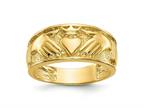 FJC Finejewelers 10 kt Yellow Gold Polished Men's Claddagh Band 24 mm Style number: GQ10D1874