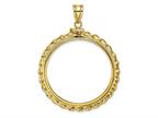 FJC Finejewelers 14 kt Yellow Gold Wide Twisted Wire 32.0mm x 2.85mm Screw Top Coin Bezel Pendant Style number: GQC8182320