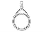 FJC Finejewelers 14 kt White Gold Lightweight Teardrop 22.0mm Prong Coin Bezel Pendant Style number: GQC8191W220