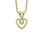 FJC Finejewelers 14 kt Yellow Gold 3mm Aquamarine Heart Birthstone Necklace 15 Inches x 6 mm Style number: GQGK40215