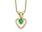 FJC Finejewelers 14 kt Yellow Gold Rope 3mm Emerald Heart Birthstone Necklace 15 Inches x 6 mm Style number: GQGK40715