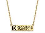 LogoArt Gold Plated Silver Cable Duquesne University Enamel Large Pendant Necklace 18 Inches x 27 mm Style number: GQGP008DUU18