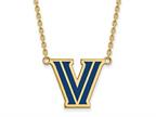 LogoArt Gold Plated Silver Villanova University Enamel Pendant Necklace 18 Inches x 22 mm Style number: GQGP010VIL18