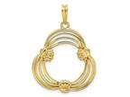 FJC Finejewelers 14 kt Yellow Gold Triple Wire 16.5mm Shell Prong Coin Bezel Pendant 37 mm x 26 mm Style number: GQP2162165