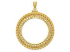 FJC Finejewelers 14 kt Yellow Gold Zigzag with Rope 30.0mm x 3.00mm Screw Top Coin Bezel Pendant Style number: GQP2194300