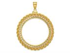 FJC Finejewelers 14 kt Yellow Gold Zigzag with Rope 34.2mm x 2.85mm Screw Top Coin Bezel Pendant Style number: GQP2194342