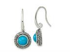 FJC Finejewelers 925 Sterling Silver Antiqued Imitation Turquoise Dangle Earrings 30 x 13 mm Style number: GQQE15665