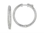 FJC Finejewelers 925 Sterling Silver Rhodium Plated CZ In and Out Round Hoop Earrings 31 x 30 mm Style number: GQQE7576