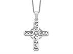 Sentimental Expressions 925 Sterling Silver Cable  Prayer Cross 18in Necklace 18 Inches x 21 mm Style number: GQQSX605