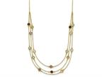 FJC Finejewelers 14 kt Yellow Gold Smoky Quartz White Quartz/BT/CI/AM 3-strand Necklace 17 Inches x 4.75 mm Style number: GQXF79017