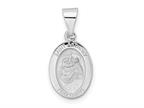 FJC Finejewelers 14 kt White Gold Polished and Satin Hollow Oval St Anthony Medal Charm 23 mm x 11 mm Style number: GQXR1923