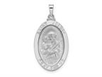 FJC Finejewelers 14 kt White Gold Themed Polished Saint Joseph Oval Solid Medal Charm 30 mm x 16 mm Style number: GQXR1933