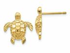 FJC Finejewelers 14k Yellow Gold Polished Textured Sea Turtles Post Earrings Style number: H1129