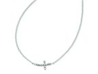 FJC Finejewelers Sterling Silver With CZ Offset Sideways Cross W/ 2 In Ext Necklace Style number: QG3476