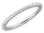 Stackable Expressions Sterling Silver Rhodium Twisted Stackable Ring Style number: QSK175