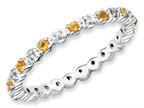 Stackable Expressions Sterling Silver Citrine and Diamond Stackable Ring Style number: QSK542