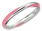 Stackable Expressions Sterling Silver Twisted Pink Enameled 2.5 x 2.25mm Stackable Ring Style number: QSK568