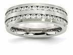 Chisel Stainless Steel 7mm Double Row CZ Ring Style number: SR141