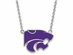 LogoArt Sterling Silver Kansas State University Large Enamel Pendant Necklace Style number: SS071KSU18