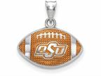Logoart 925 Sterling Silver Oklahoma State Univ. Enameled Football Pendant 17 x 19mm Style number: SS508OKS