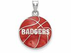 Logoart 925 Sterling Silver Univ. Of Wisconsin Badgers Enameled Basketball Pendant Style number: SS509UWI